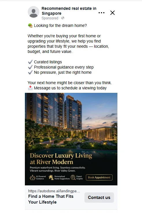 River Modern's AdsGo-powered audience targeting for local property leads