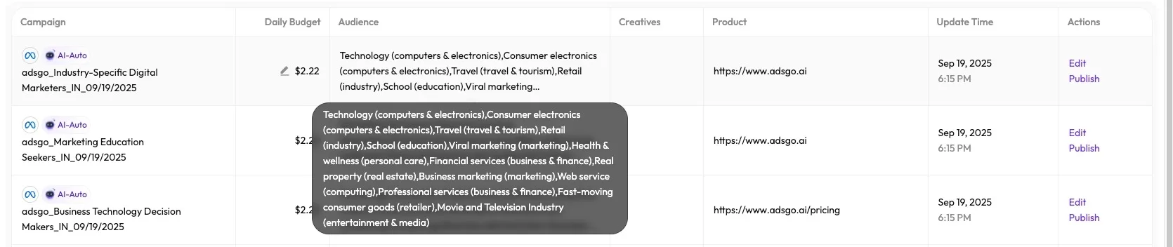 Daily insight detail view — actionable suggestion with one-click apply